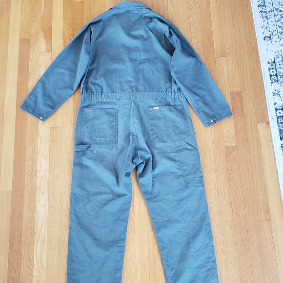 Vintage Key Coverall Made In USA Mechanic One Piece 44 Short Green Distressed - Picture 8 of 11